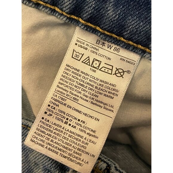 GAP Sexy Boyfriend 100% Cotton Jeans Medium Wash Denim distressed sz 14 - Picture 7 of 7